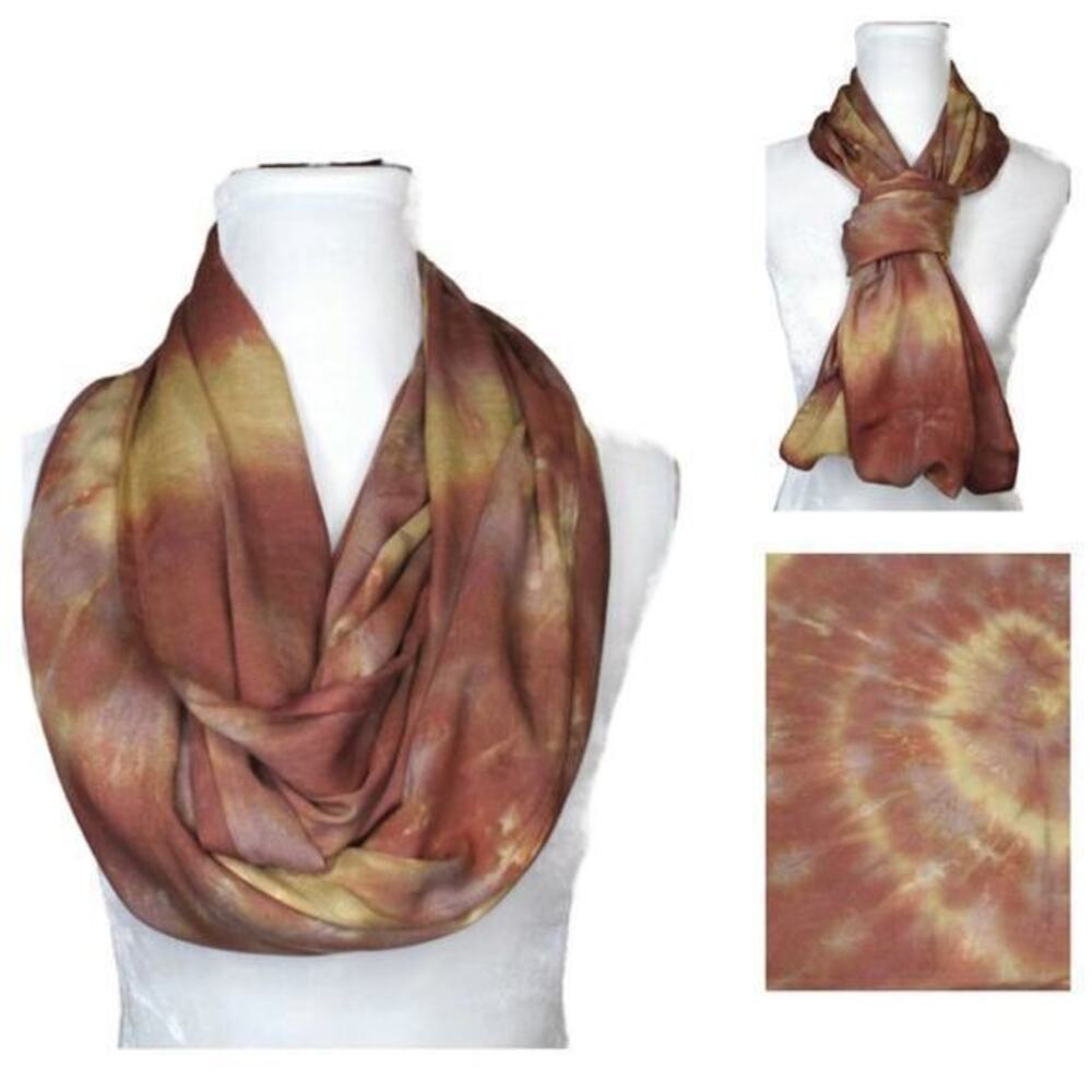 NEW Artisan Hand-Dyed Scarf Infinity Wrap Galaxy Tie Dyed Print One Size